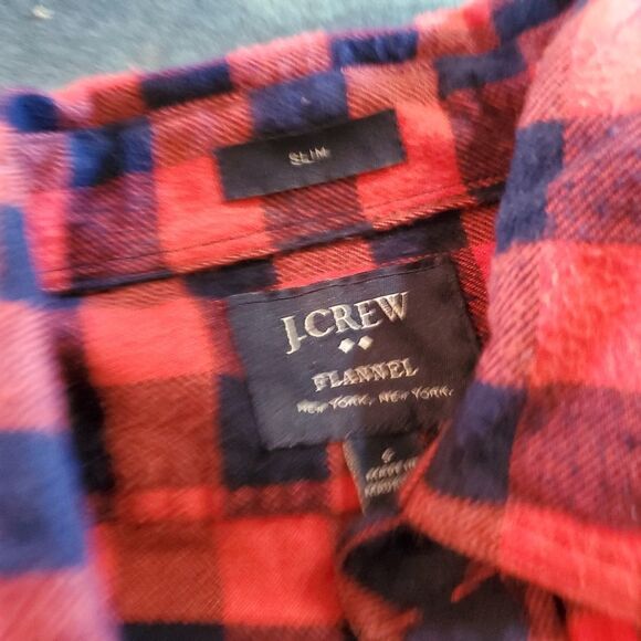 J Crew buffalo plaid flannel button down shirt Sma - Picture 2 of 3